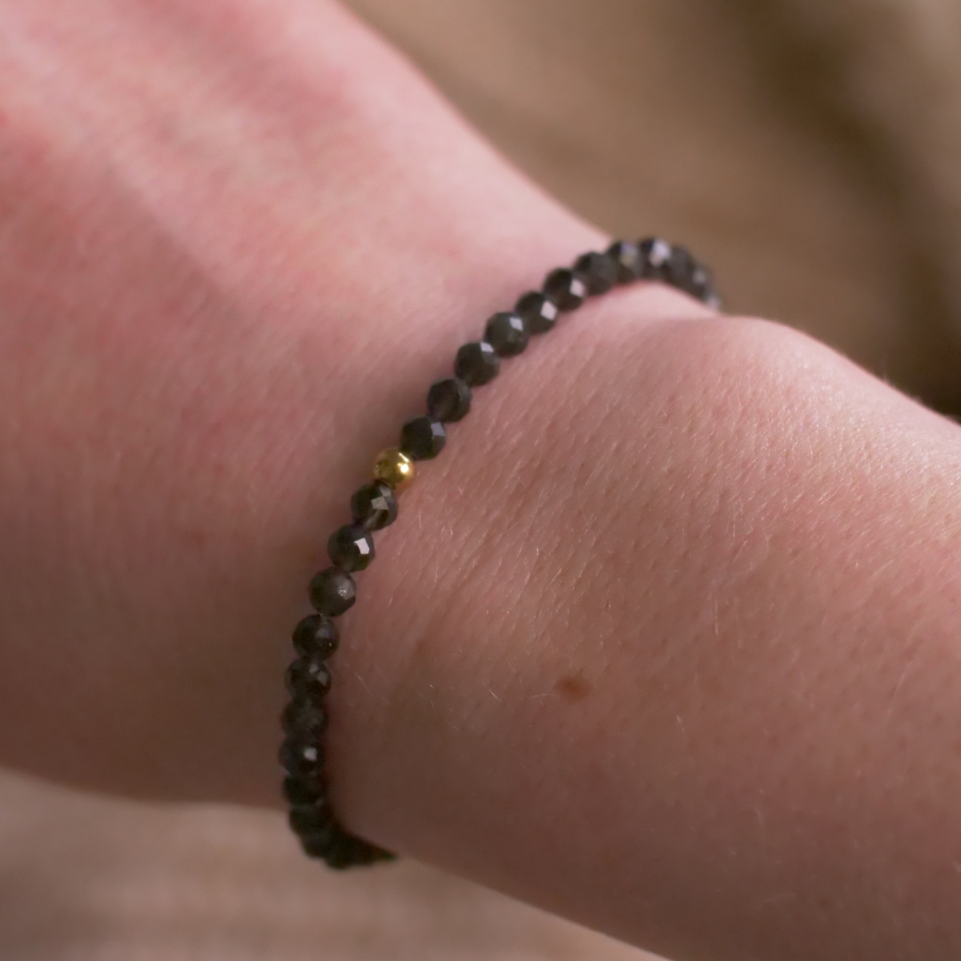 Tourmaline Natural Stone Pearl Bracelet with Clasp