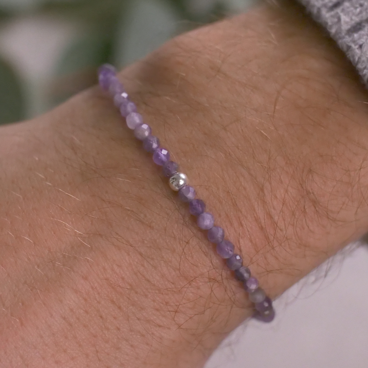 Amethyst Naturstein Perlen Armband mit Verschluss