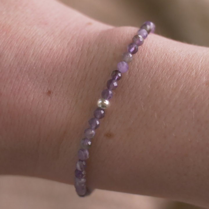 Amethyst Naturstein Perlen Armband mit Verschluss