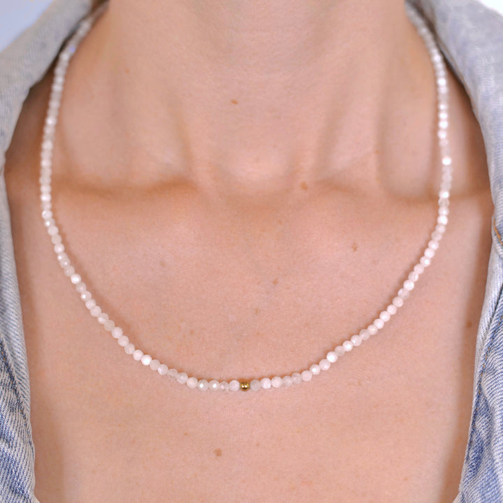 Mondstein Naturstein Perlen Halskette