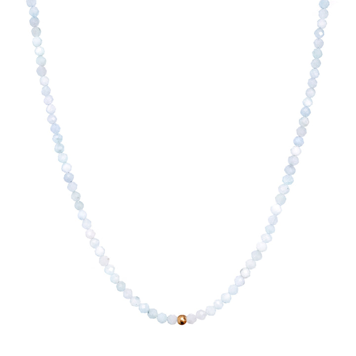 Aquamarin Naturstein Perlen Halskette