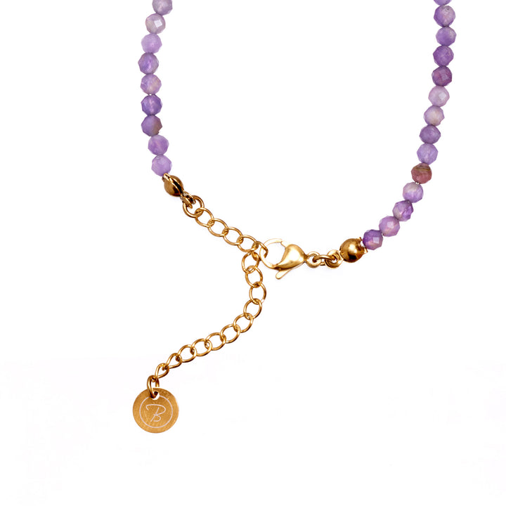 Amethyst Bracelet with Silver Bead + Amethyst Necklace