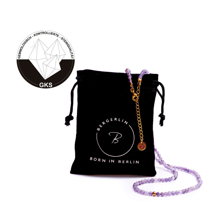 Amethyst Bracelet with Silver Bead + Amethyst Necklace