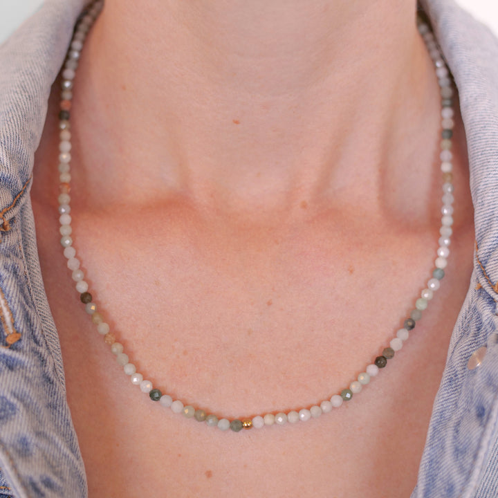 Jade Naturstein Perlen Halskette