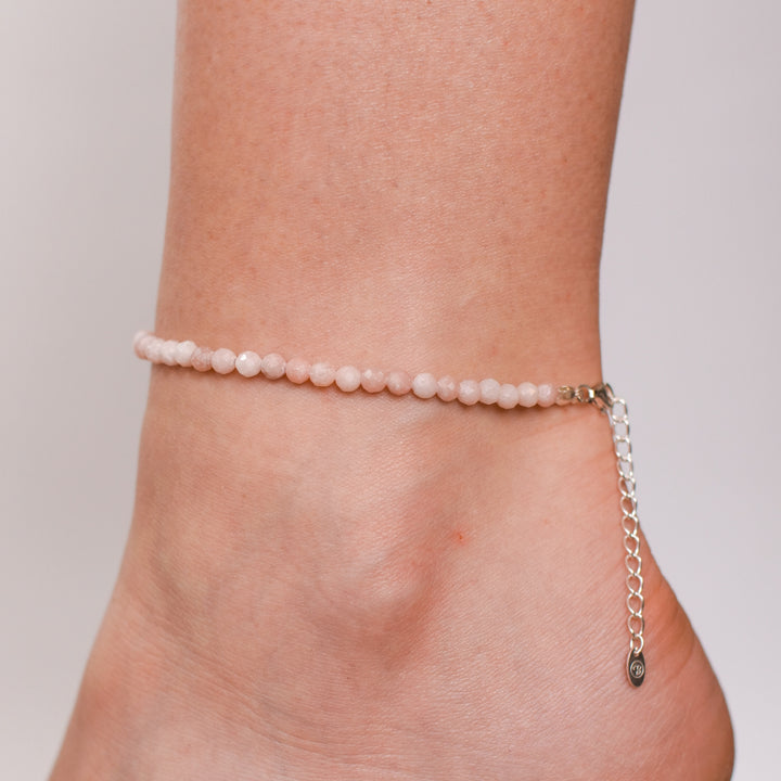 Opal Naturstein Perlen Fußkette mit Verschluss