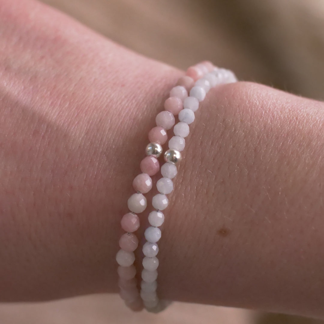 Aquamarin Naturstein Perlen Armband mit Verschluss