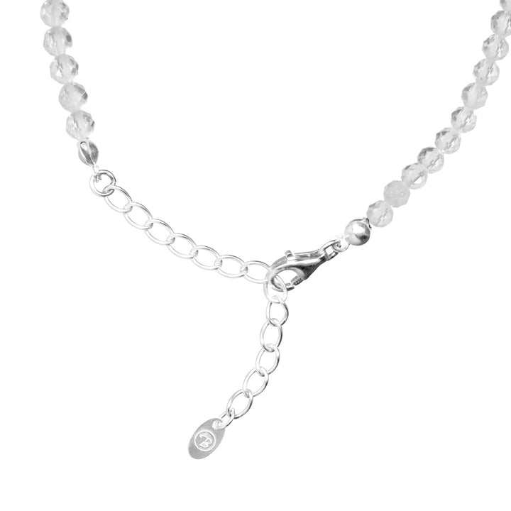 Bergkristall Naturstein Halskette mit Perle und Verschluss