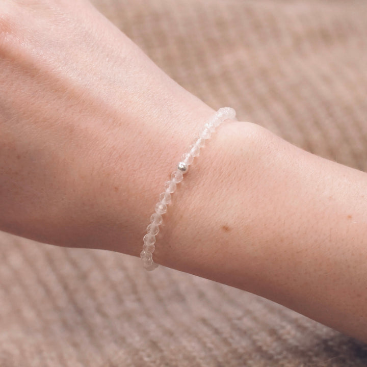 Bergkristall Naturstein Armband mit Perle und Verschluss