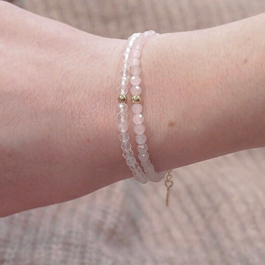 Bergkristall Naturstein Armband mit Perle und Verschluss