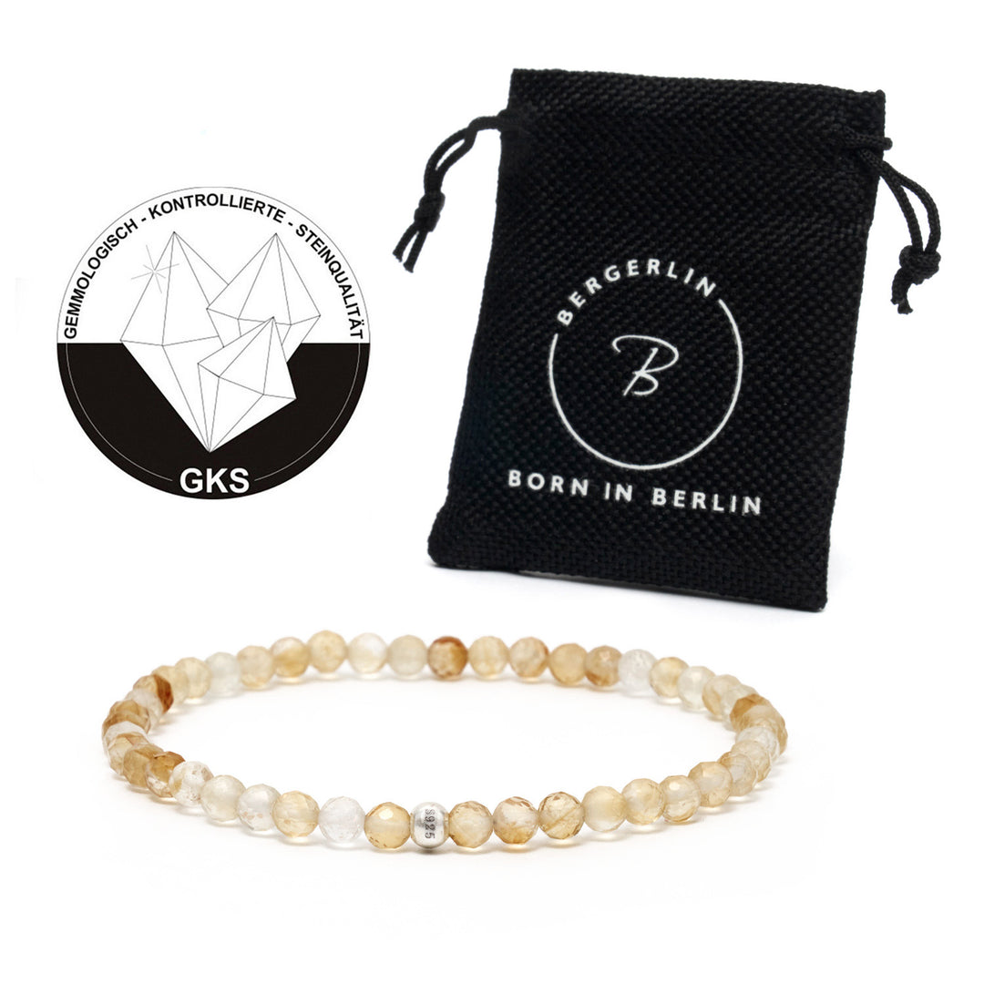 Citrine Bracelet with Silver Bead + Citrine Necklace