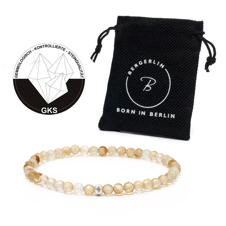 Citrine Bracelet with Silver Bead + Citrine Necklace