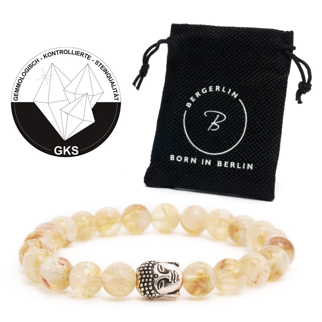 Citrine Natural Stone Buddha Pearl Bracelet