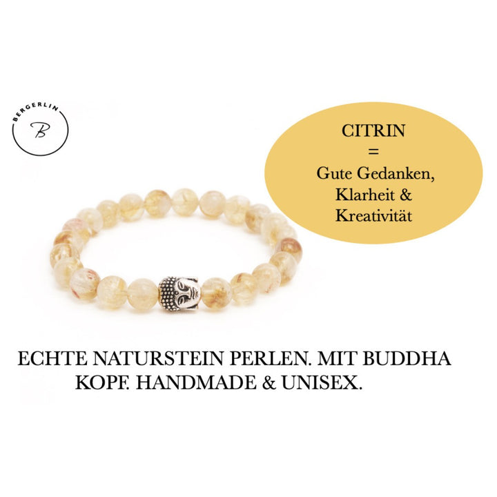 Citrine Natural Stone Buddha Pearl Bracelet