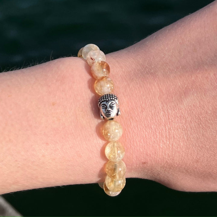 Citrine Natural Stone Buddha Pearl Bracelet