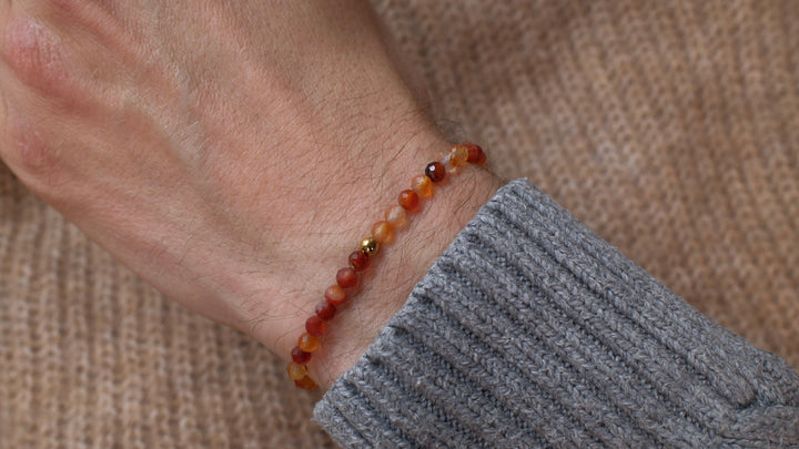 Karneol Naturstein Armband mit vergoldetem Verschluss