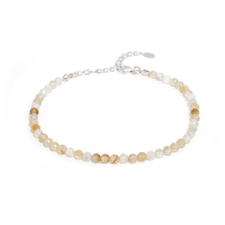 Citrin Naturstein Perlen Fußkette mit Verschluss