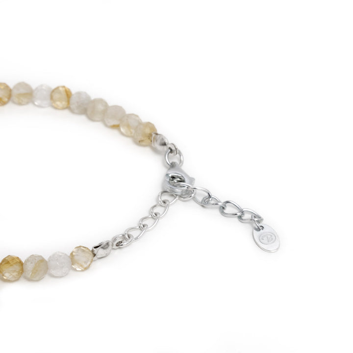 Citrin Naturstein Perlen Fußkette mit Verschluss