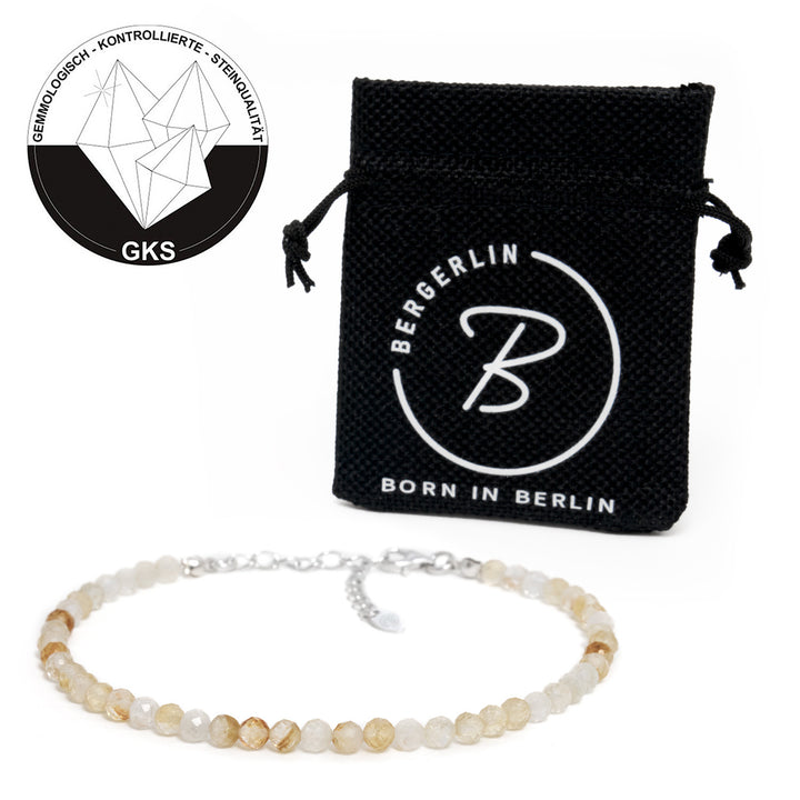 Citrin Naturstein Perlen Fußkette mit Verschluss