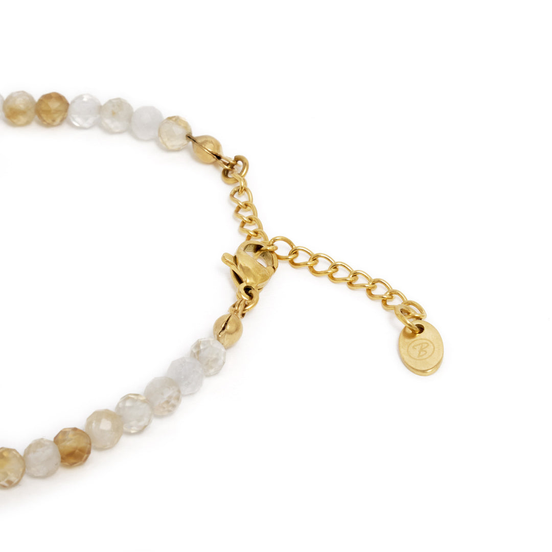 Citrin Naturstein Perlen Fußkette mit Verschluss