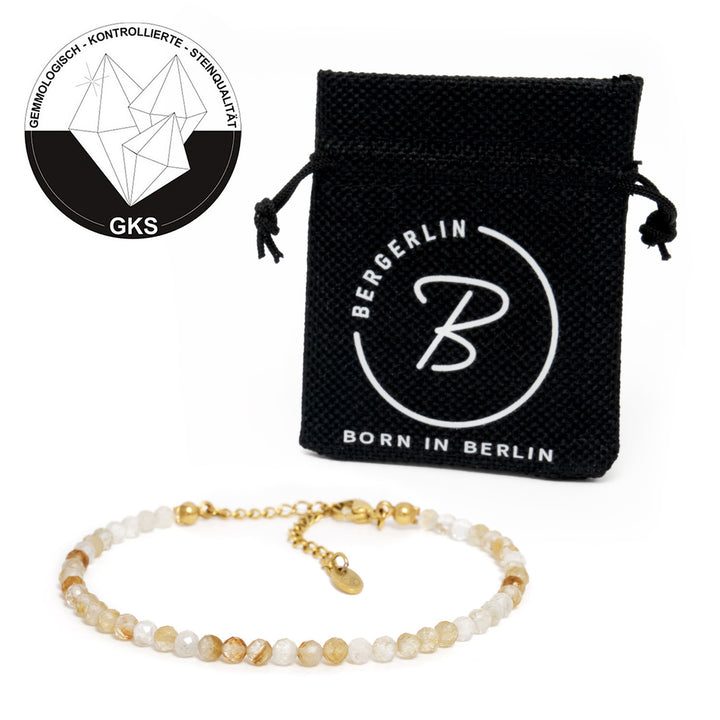 Citrin Naturstein Perlen Fußkette mit Verschluss