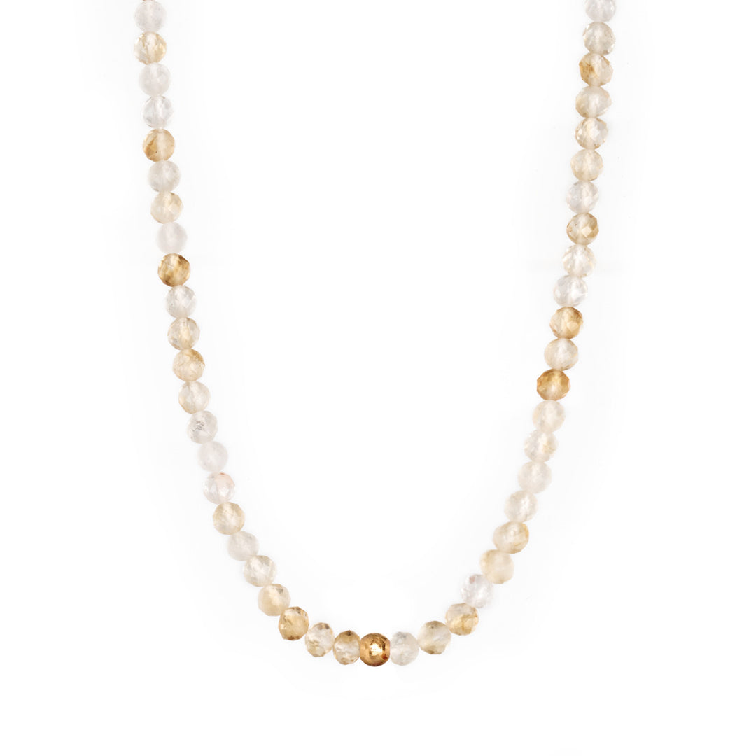 Citrine Bracelet with Silver Bead + Citrine Necklace