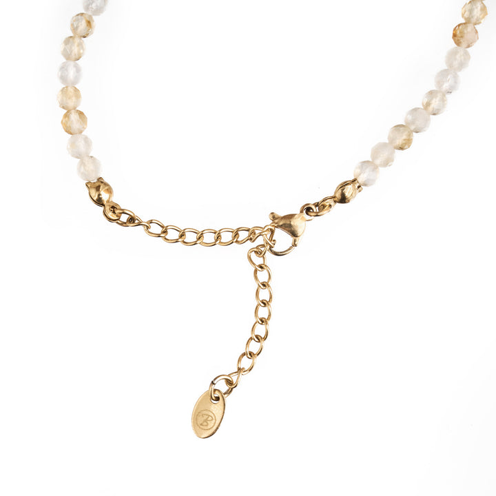 Citrine Bracelet with Silver Bead + Citrine Necklace