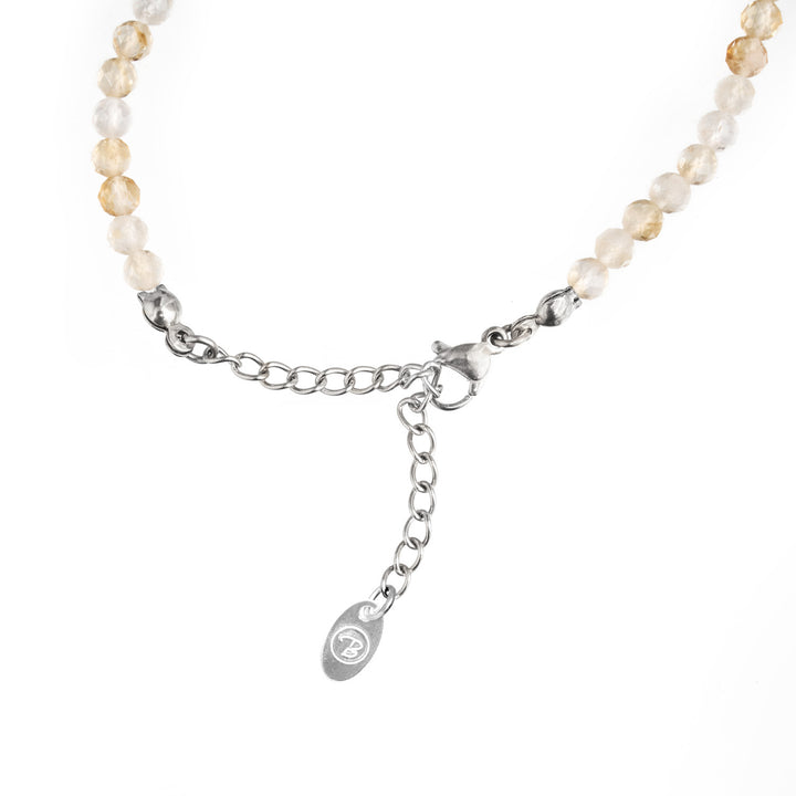Citrine Bracelet with Silver Bead + Citrine Necklace