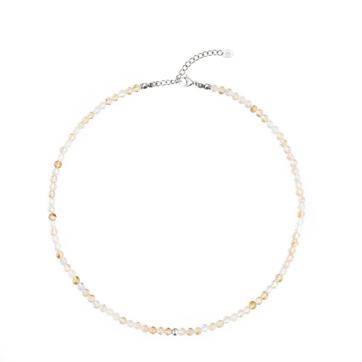 Citrin Naturstein Perlen Halskette mit Verschluss