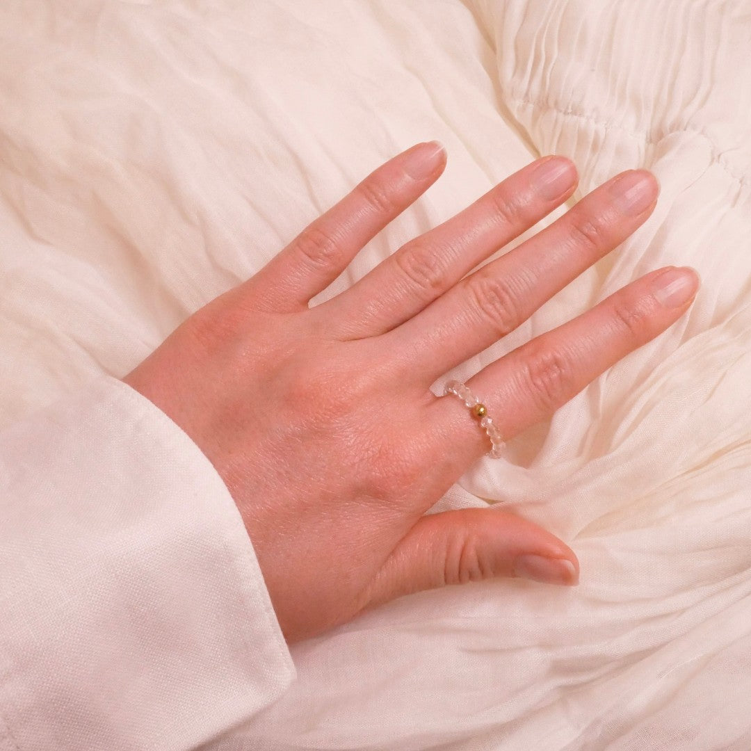 Citrin Ring mit vergoldeter Perle