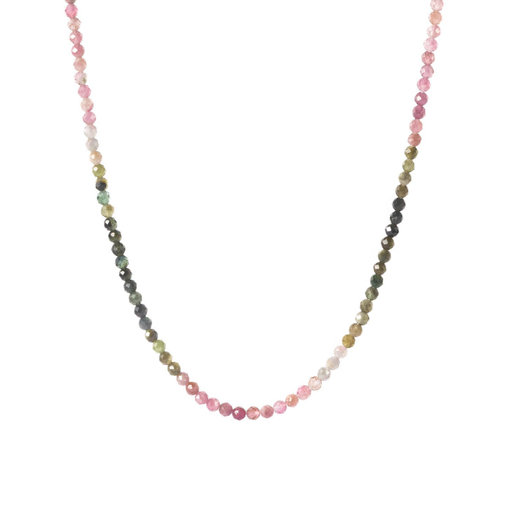 Bunte Turmalin Naturstein Halskette mit vergoldetem Verschluss