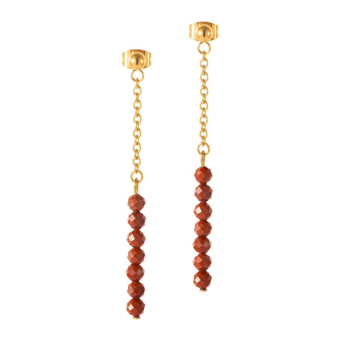 Natural Stone Earrings with Gold-Plated Clasp