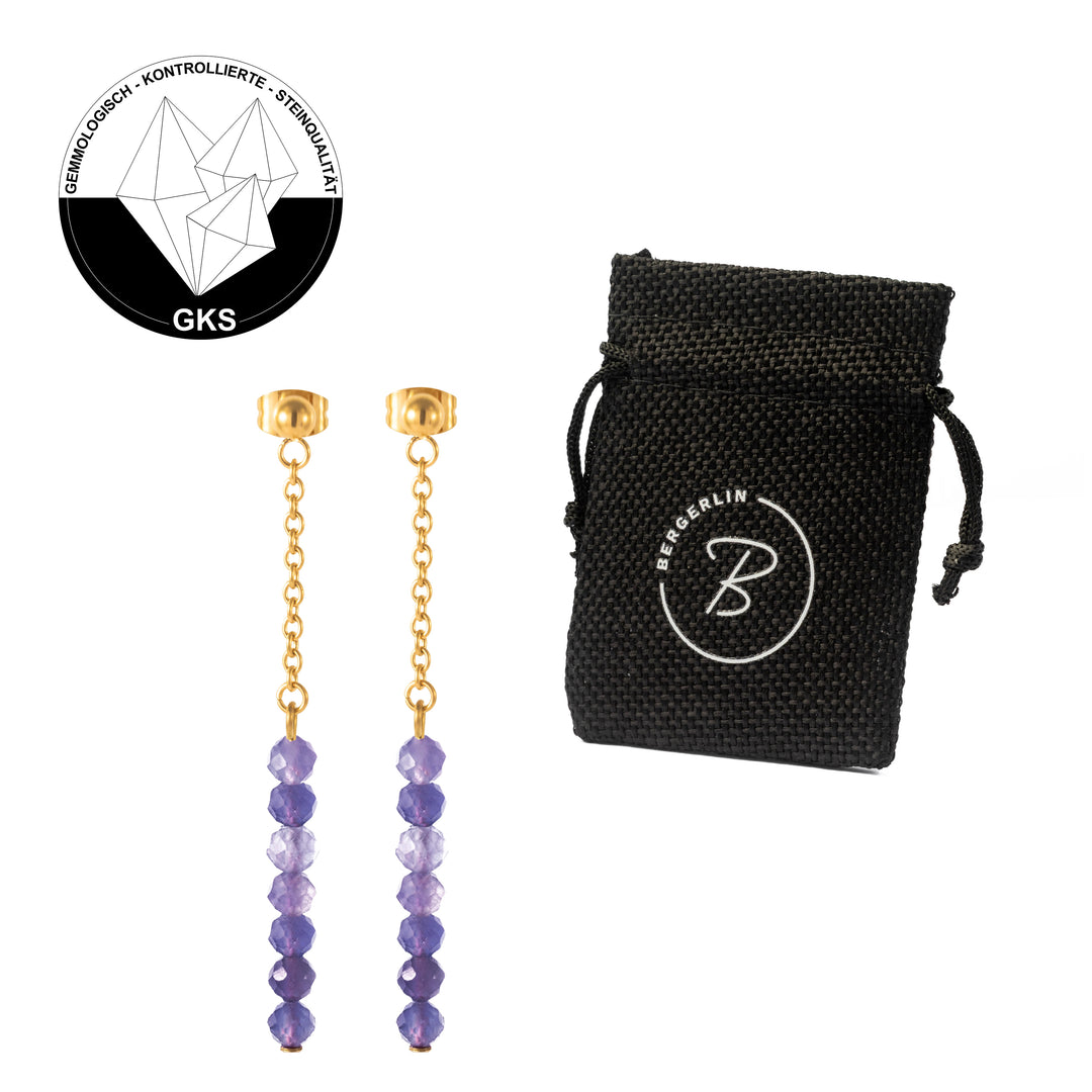 Natural Stone Earrings with Gold-Plated Clasp