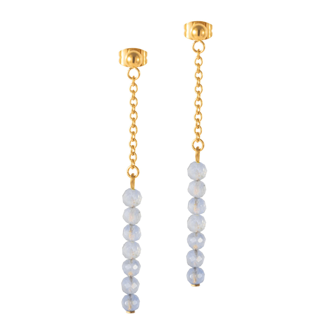 Natural Stone Earrings with Gold-Plated Clasp
