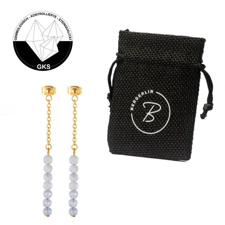 Natural Stone Earrings with Gold-Plated Clasp