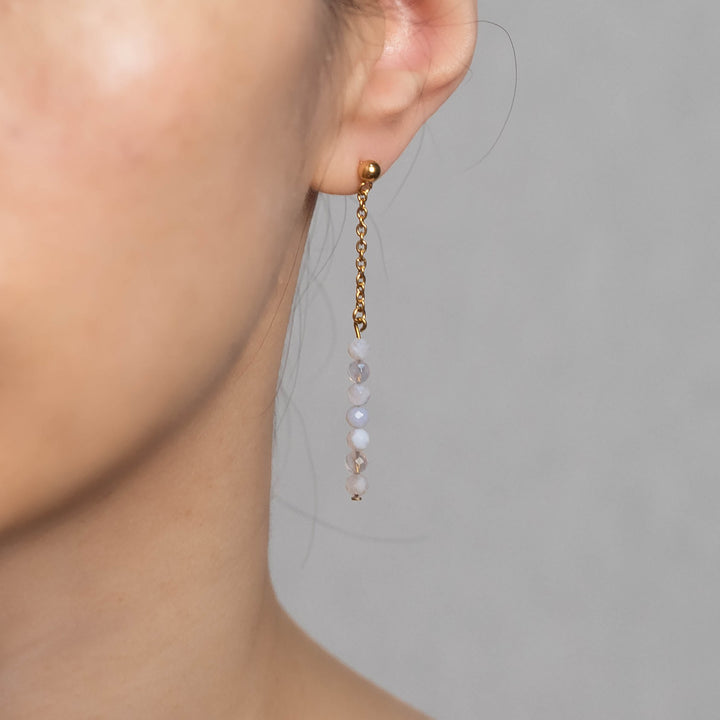 Natural Stone Earrings with Gold-Plated Clasp