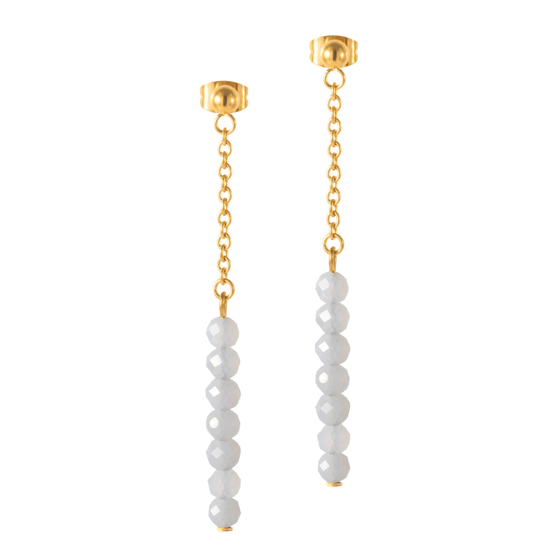 Natural Stone Earrings with Gold-Plated Clasp