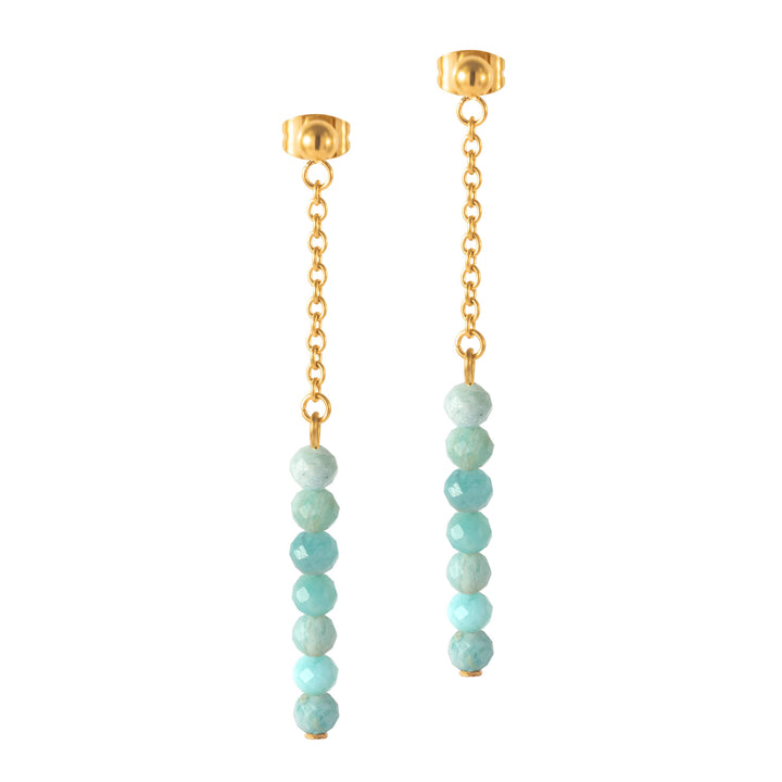 Natural Stone Earrings with Gold-Plated Clasp