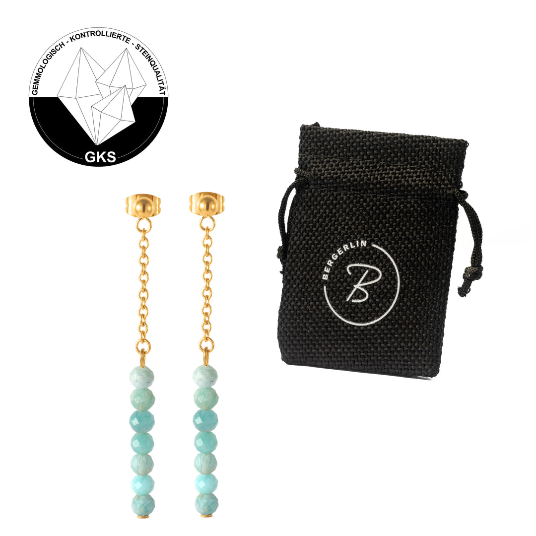 Natural Stone Earrings with Gold-Plated Clasp