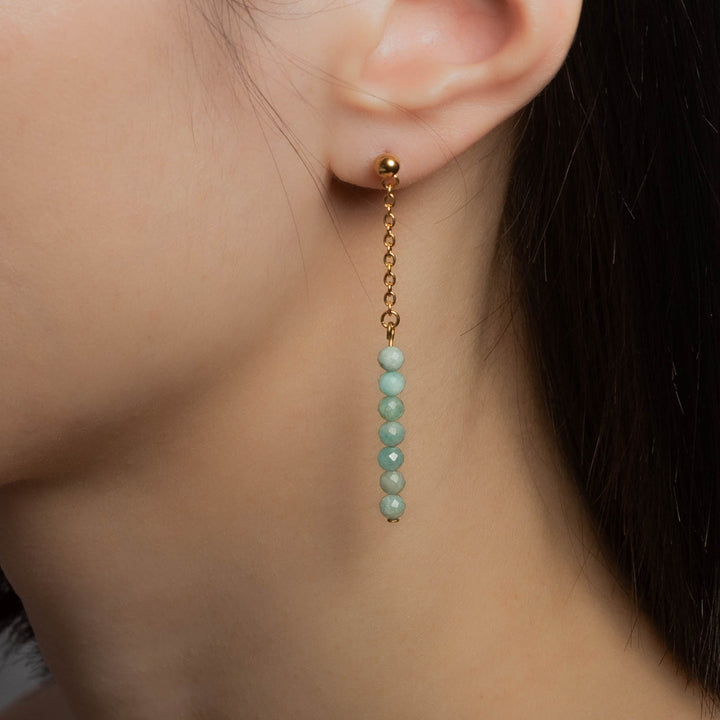 Natural Stone Earrings with Gold-Plated Clasp