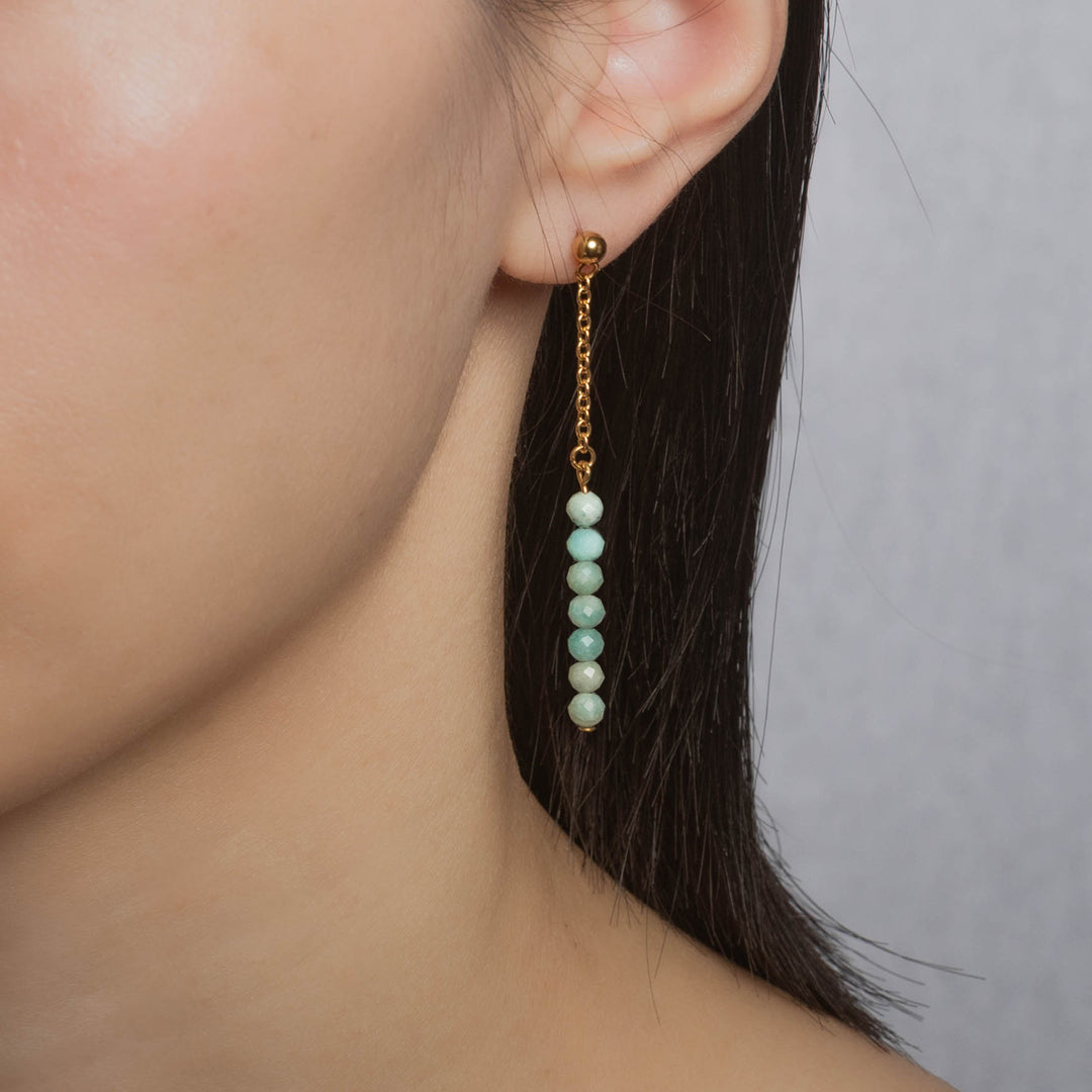 Natural Stone Earrings with Gold-Plated Clasp