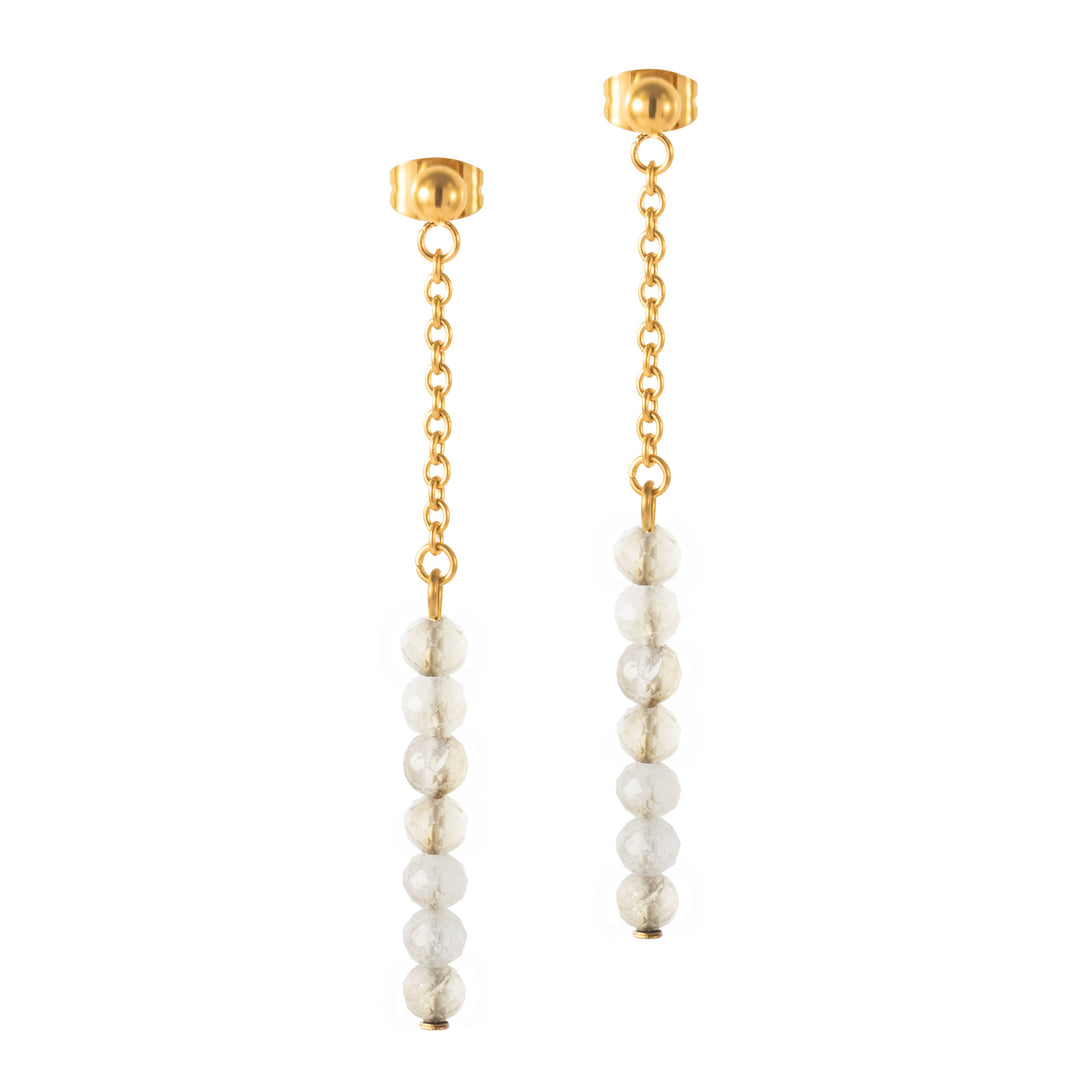 Natural Stone Earrings with Gold-Plated Clasp