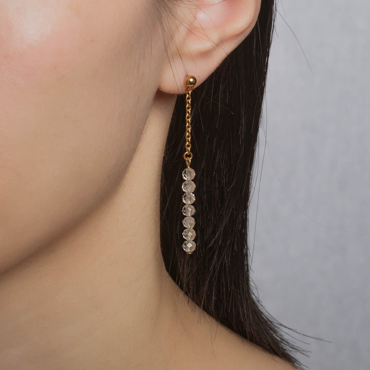 Natural Stone Earrings with Gold-Plated Clasp