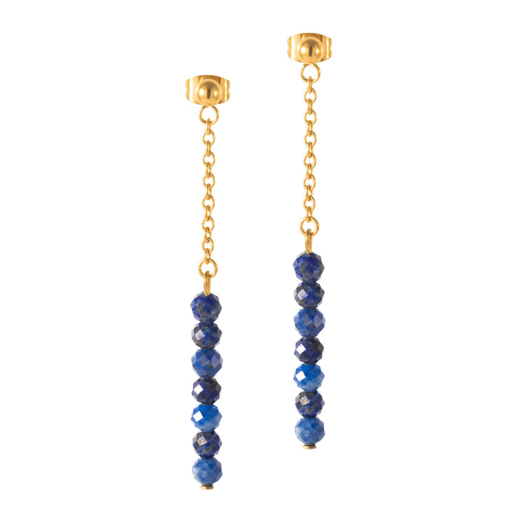 Natural Stone Earrings with Gold-Plated Clasp