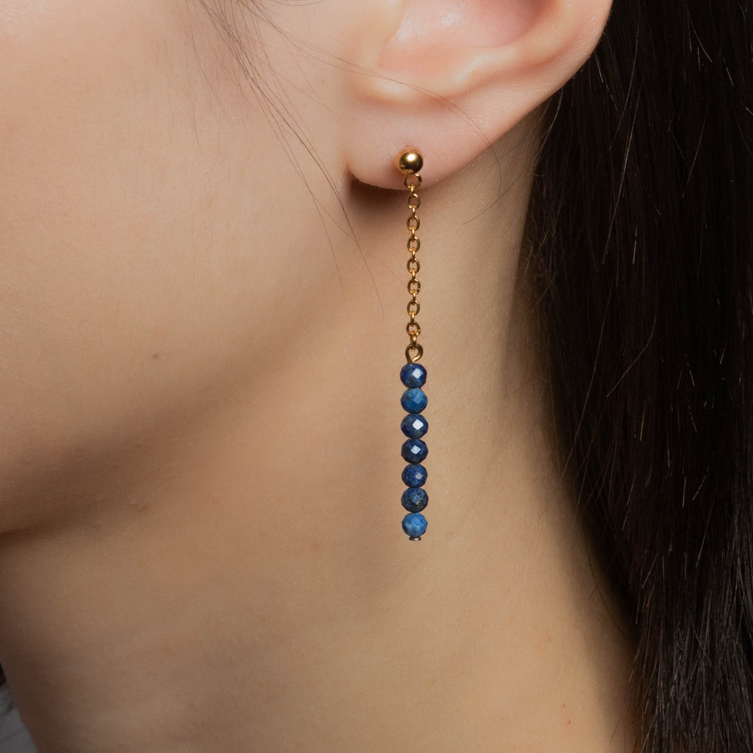Natural Stone Earrings with Gold-Plated Clasp