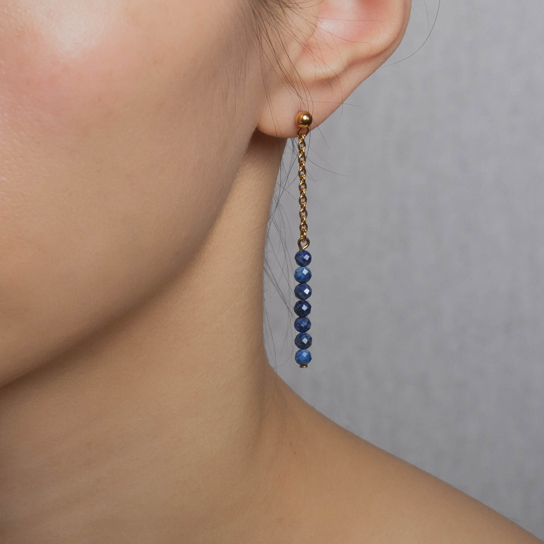 Natural Stone Earrings with Gold-Plated Clasp