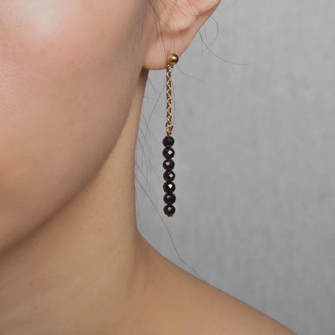 Natural Stone Earrings with Gold-Plated Clasp