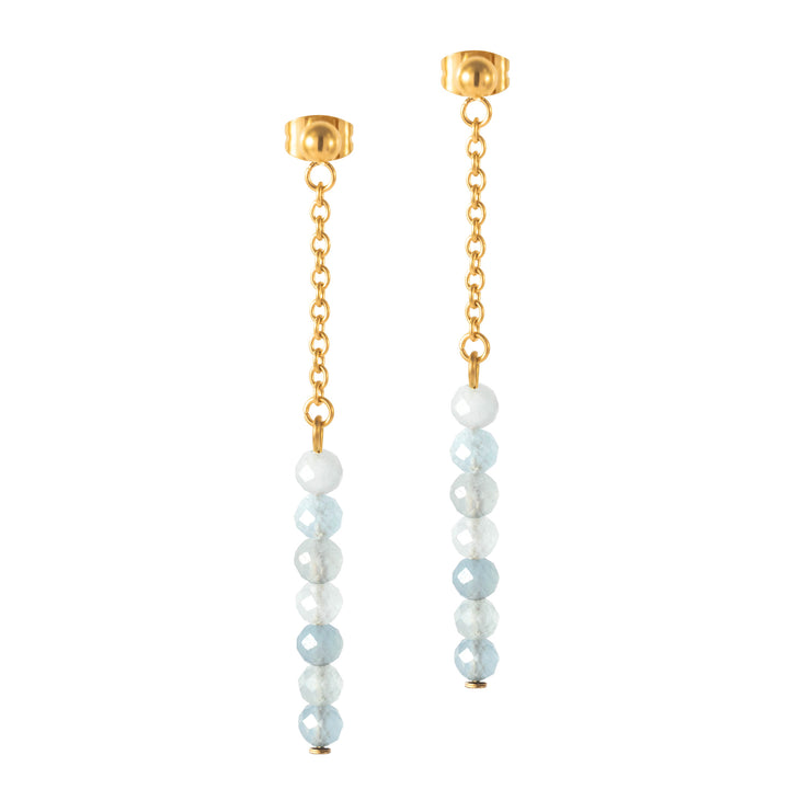 Natural Stone Earrings with Gold-Plated Clasp