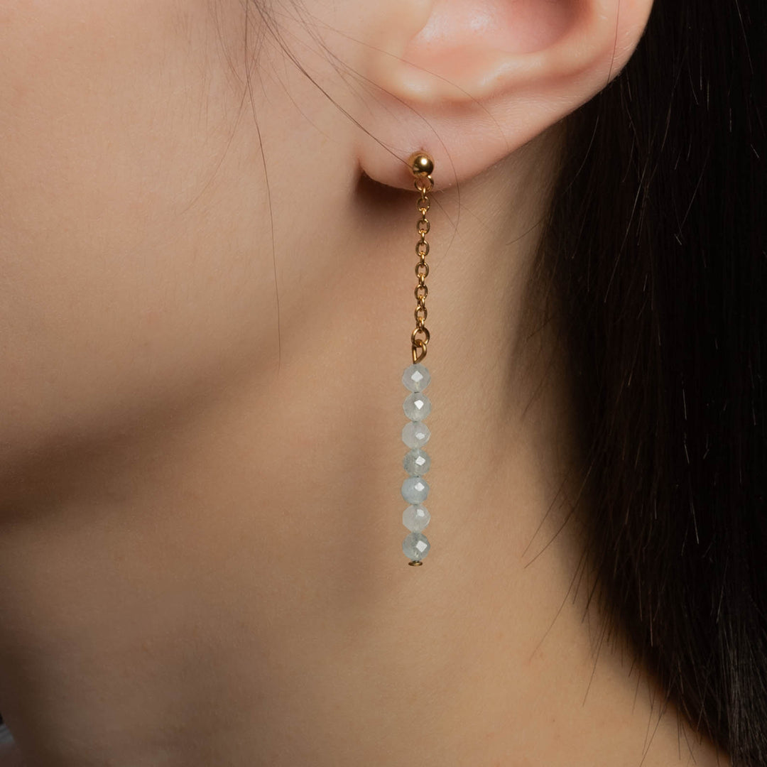 Natural Stone Earrings with Gold-Plated Clasp