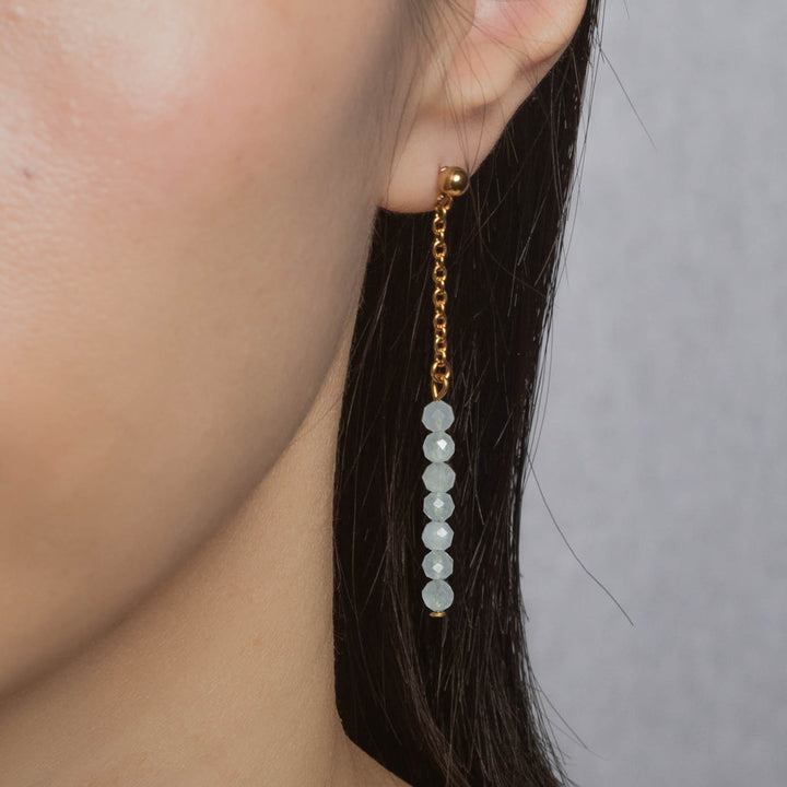 Natural Stone Earrings with Gold-Plated Clasp