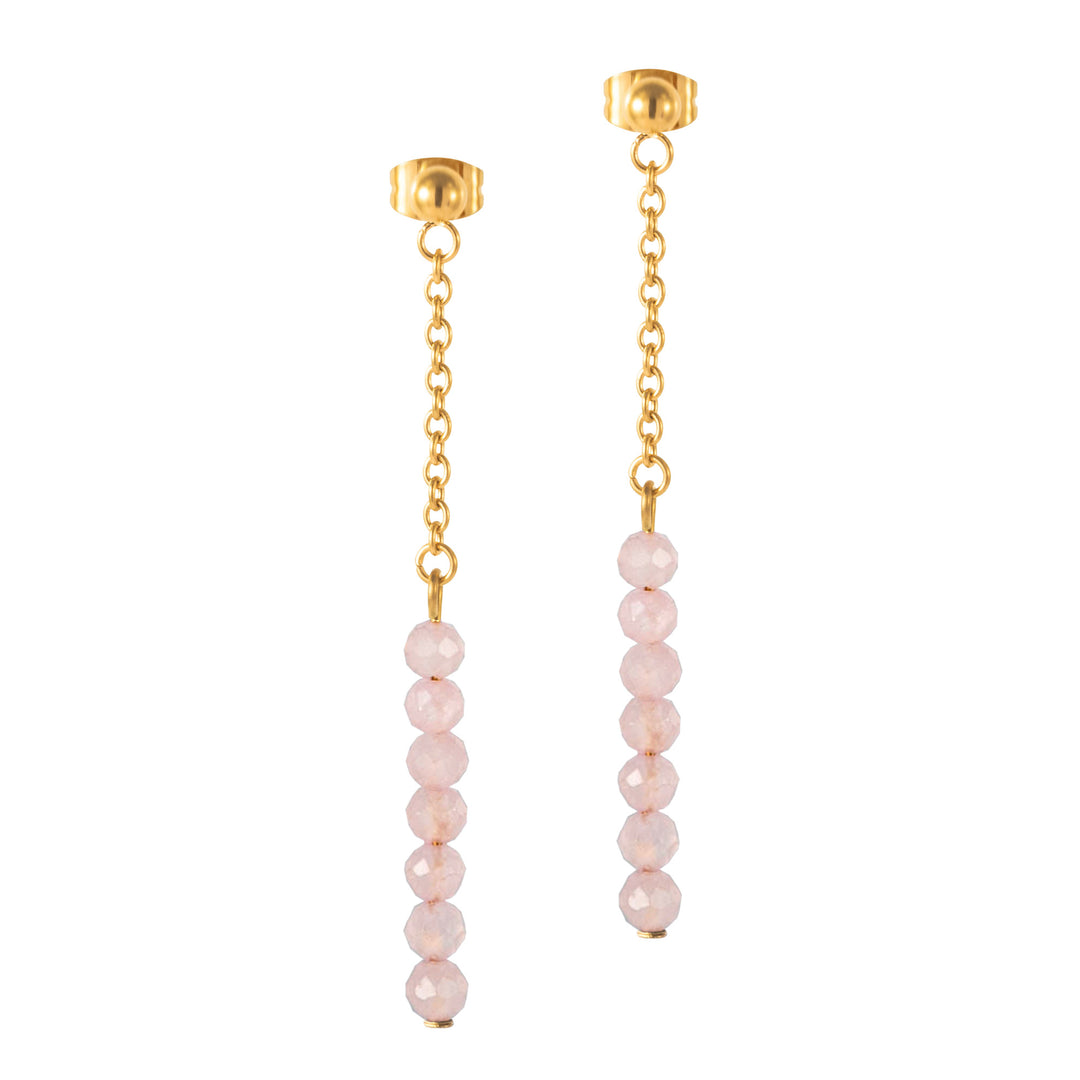 Natural Stone Earrings with Gold-Plated Clasp